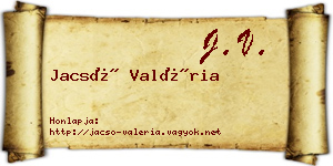 Jacsó Valéria névjegykártya