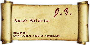 Jacsó Valéria névjegykártya